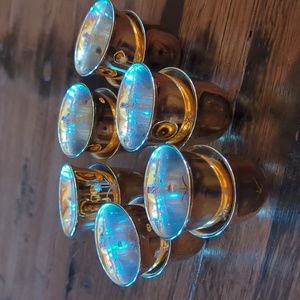 Gold/Clear Glass Cawa Cups by Byron. Set of 12. NIB.